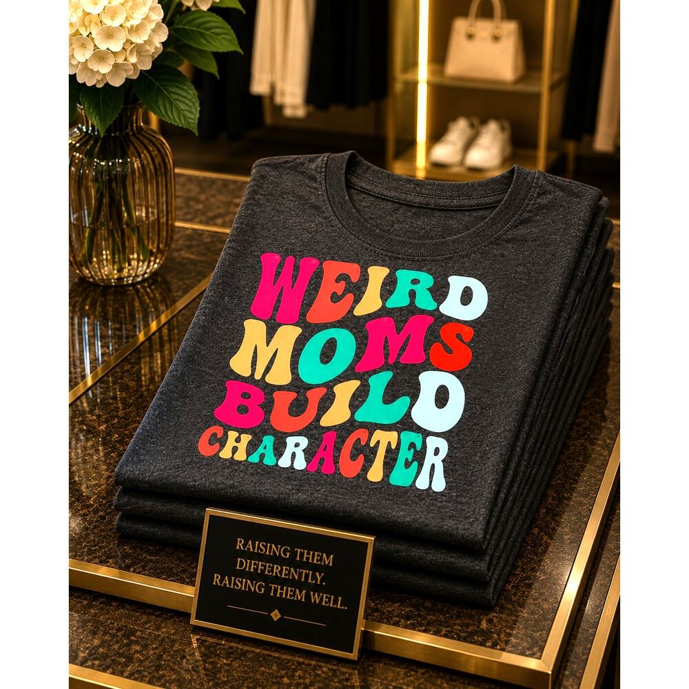Weird Moms Build Character T-Shirt Deep Gray 14